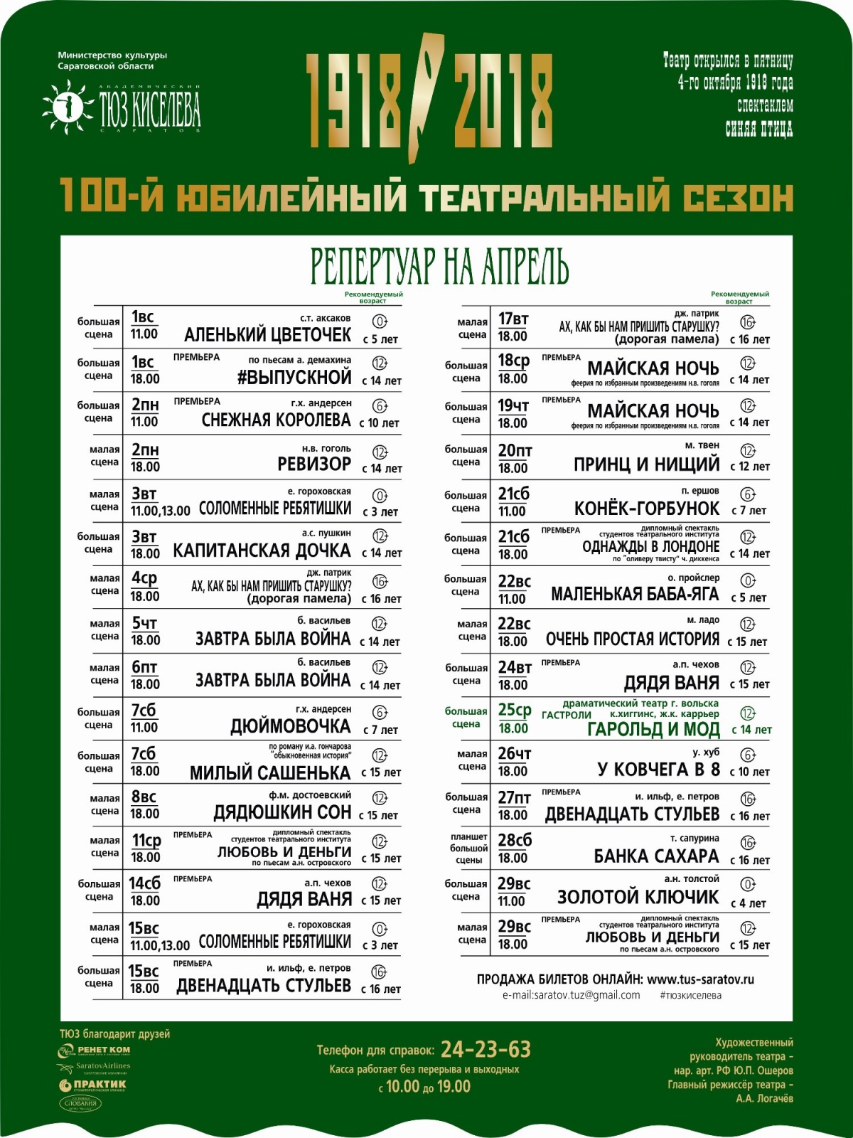 Афиша театров санкт петербурга на апрель 2024